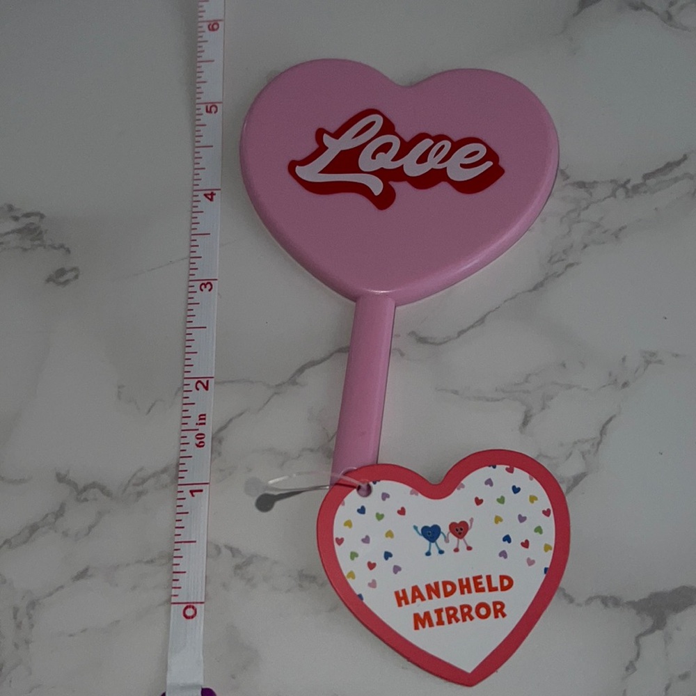 NWT Love Heart Shaped Mini Handheld Mirror